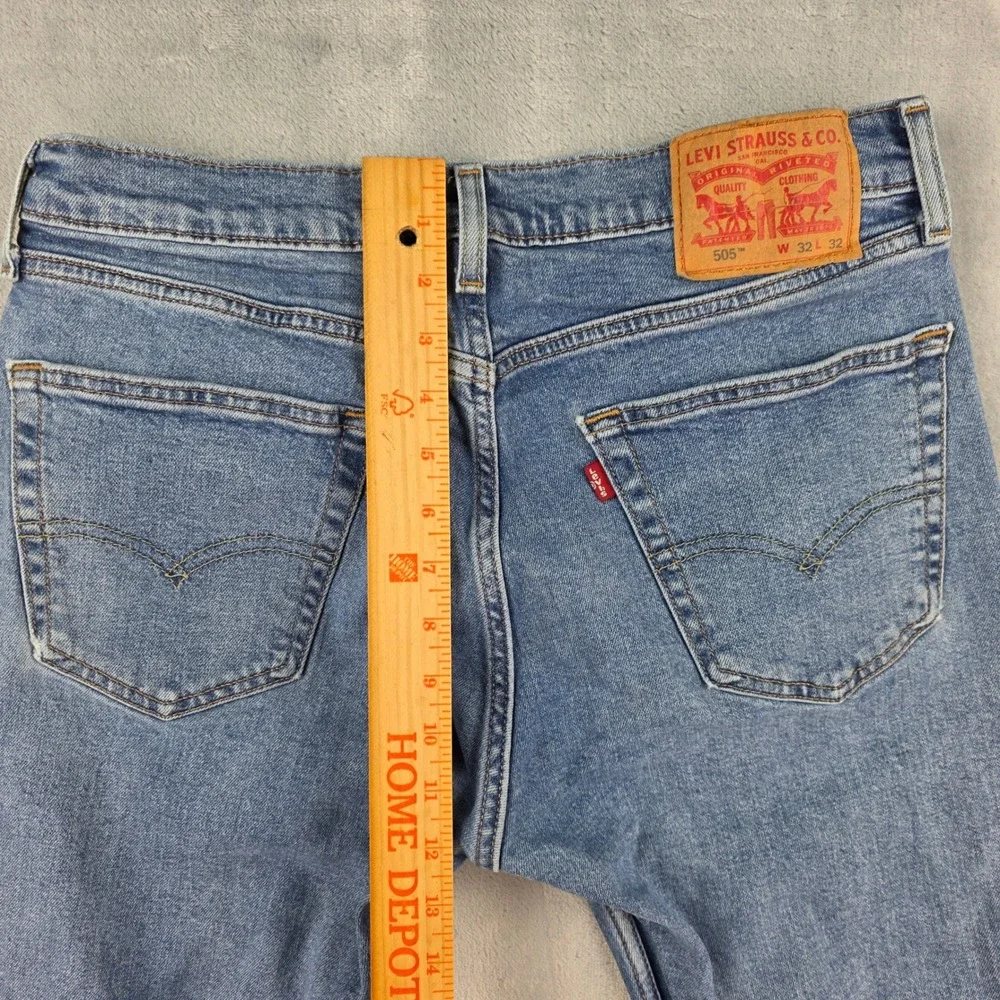 Levis 505 Regular Fit Jeans Mens 32x32 Blue Medium Wash Denim 00505-2669